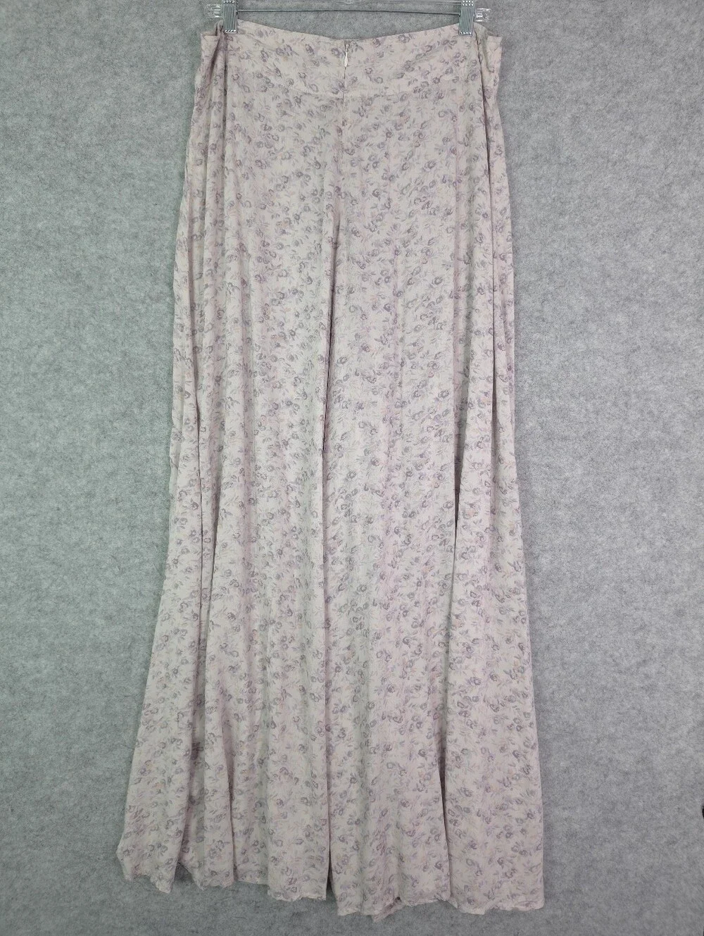 Free People Light Lilac Floral Extreme Wide-Leg Palazzo Pants Sz 12 - Picture 3 of 9